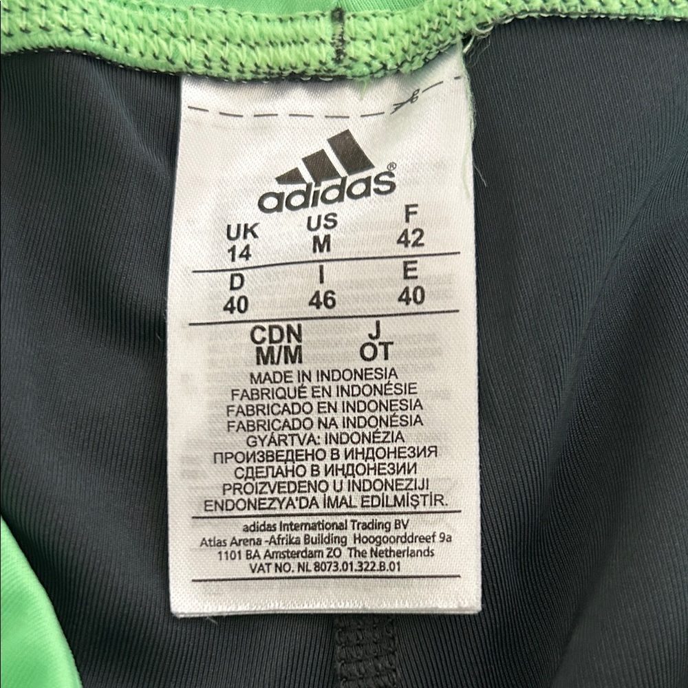 Adidas Women's Capris in Dark Gray and Neon Green - Picture 2 of 2